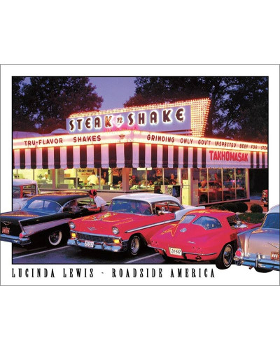 Plechová cedule Lewis Steak and Shake 40 cm x 32 cm