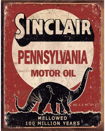 Plechová cedule Sinclair - Million Years 40 cm x 32 cm