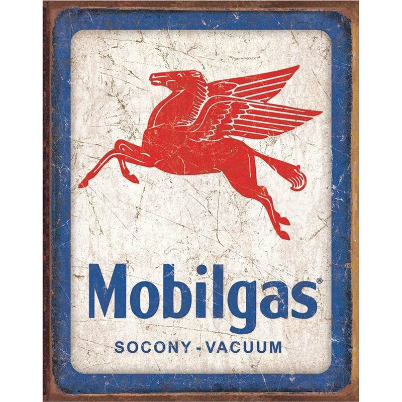 Plechová cedule Mobilgas Pegasus 32 cm x 40 cm