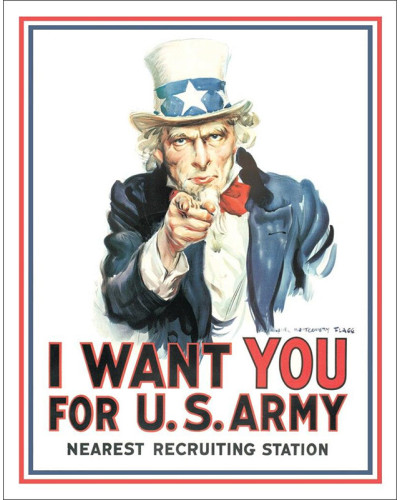 Plechová cedule Uncle Sam I Want You 40 cm x 32 cm