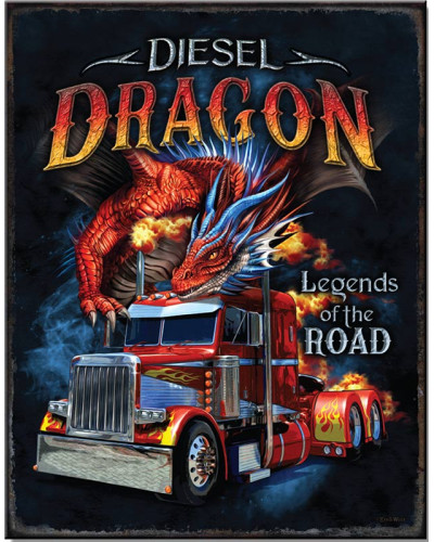 Plechová cedule Diesel Dragon 40 cm x 32 cm