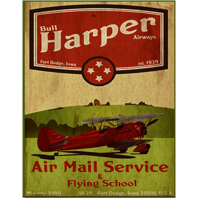Plechová cedule Harper Air Mail Service 40 cm x 32 cm