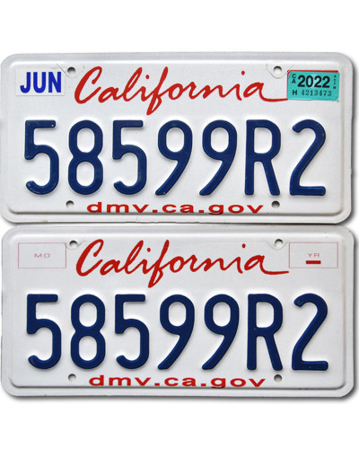 Americká SPZ California 58599R2 pár