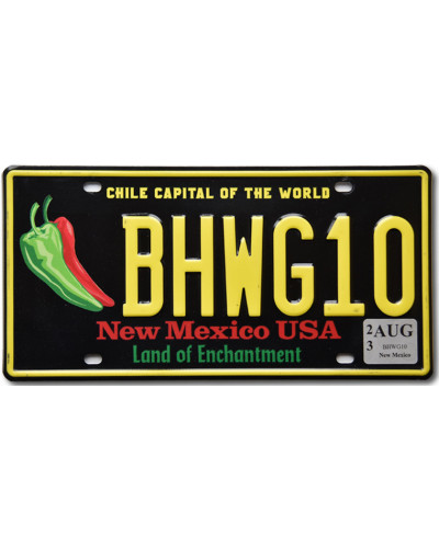 Americká SPZ New Mexico Chile Capital BHWG10