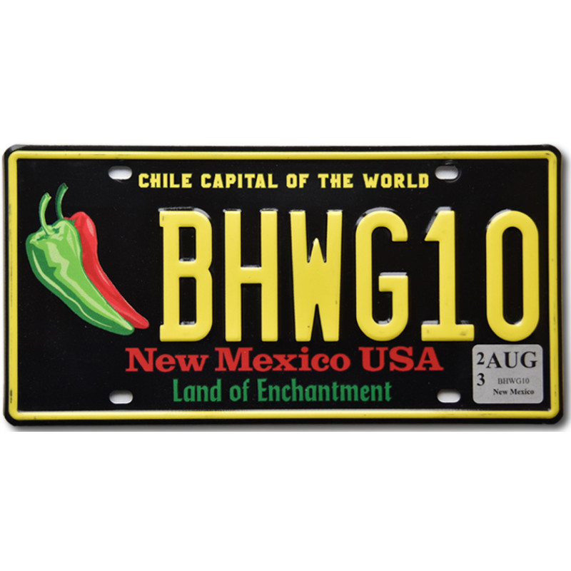 Americká SPZ New Mexico Chile Capital BHWG10