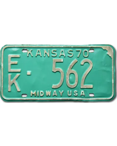Americká SPZ Kansas 1970 Green EK 562