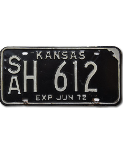 Americká SPZ Kansas 1972 Black SAH 612