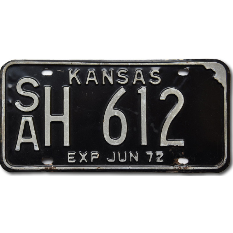 Americká SPZ Kansas 1972 Black SAH 612