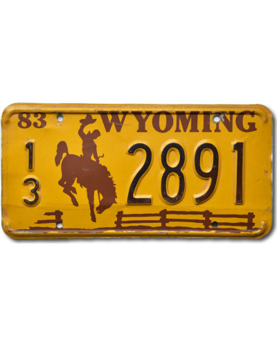 Americká SPZ Wyoming 1983 Yellow 13-2891