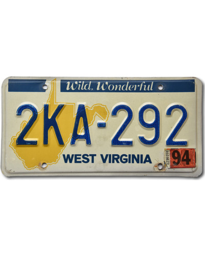 Americká SPZ West Virginia 2KA-292