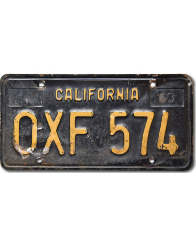 Americká SPZ California 1963 black OXF-574