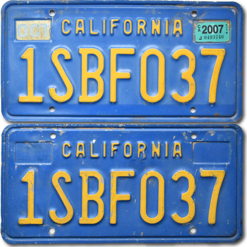 Americká SPZ California Blue 1SBF037 pár