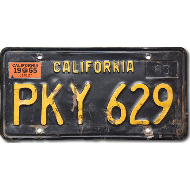 Americká SPZ California 1963 Black PKY-629