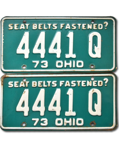 Americká SPZ Ohio 1973 Seat Belts 4440-Q pár