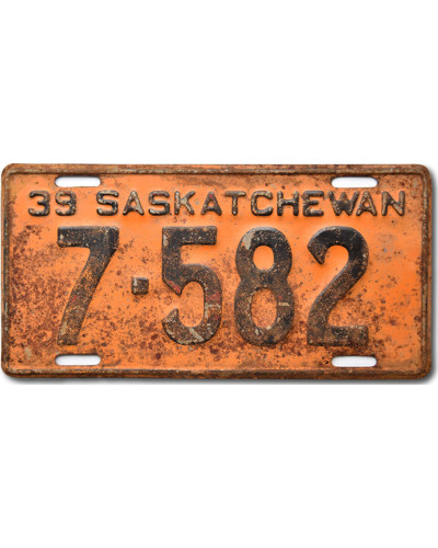 Kanadská SPZ Saskatchewan 1939 Yellow 7-582