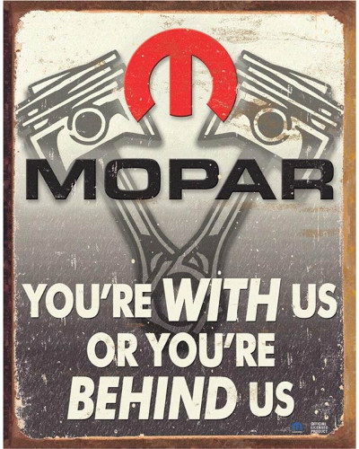 Plechová cedule MOPAR - You Are Behind Us 32 cm x 40 cm