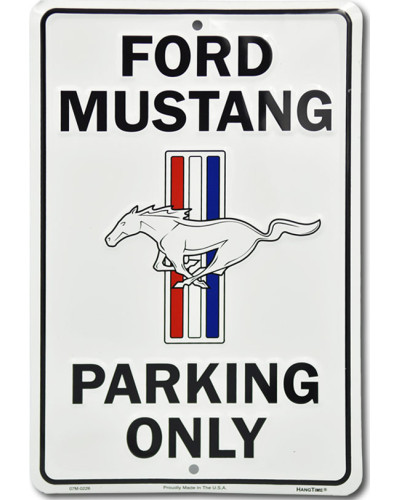 Plechová cedule Ford Mustang Parking White 20 cm x 30 cm
