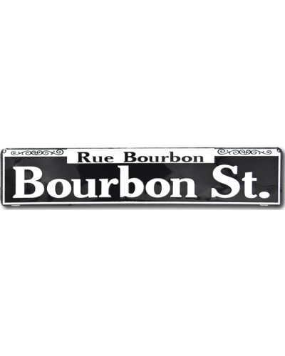 Plechová cedule Bourbon Street 60 cm x 13 cm