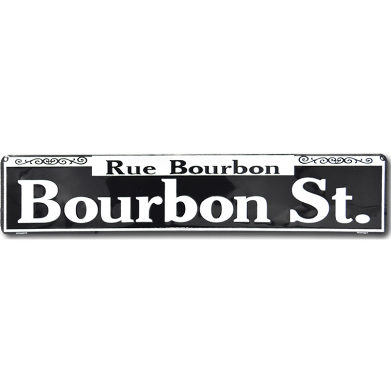 Plechová cedule Bourbon Street 60 cm x 13 cm