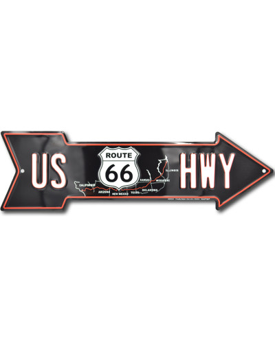 Plechová cedule US 66 Highway arrow 15cm x 50cm