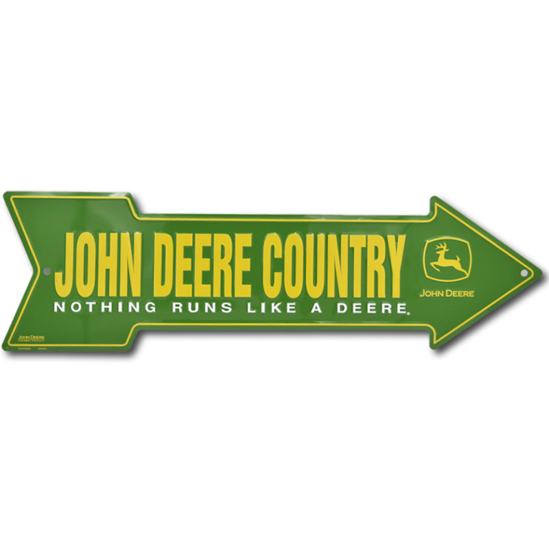 Plechová cedule John Deere Country arrow 15 cm x 50 cm