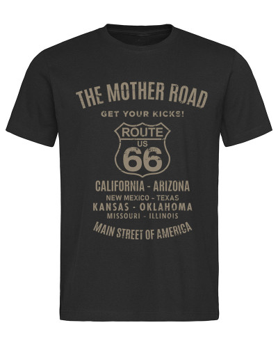 Pánské tričko The Mother Road Route 66 černé