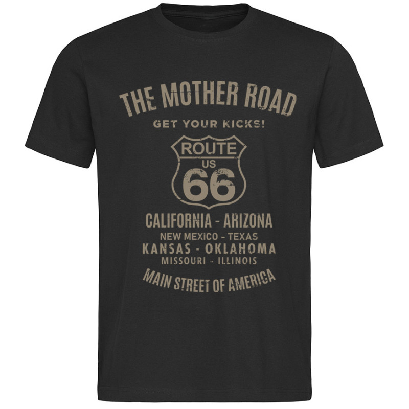 Pánské tričko The Mother Road Route 66 černé