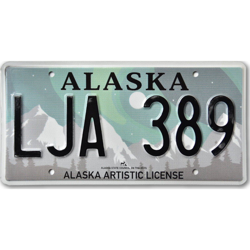 Americká SPZ Alaska Aurora Borealis LJA 389