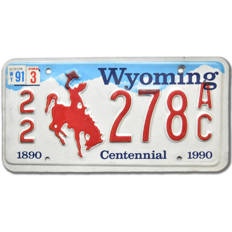 Americká SPZ Wyoming 1990 Centennial 22-278AC