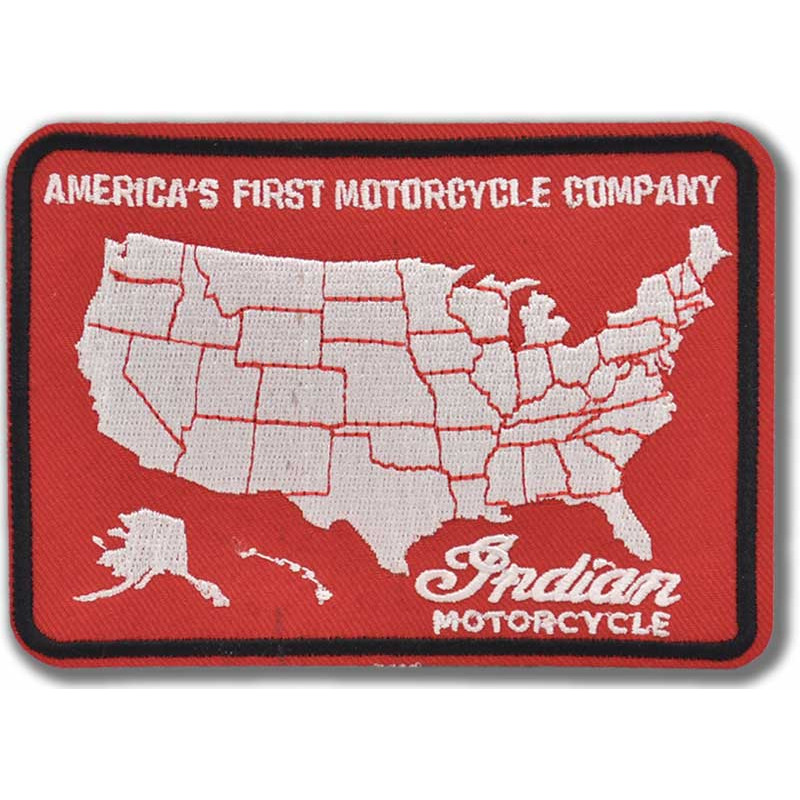 Moto nášivka Indian Americas First US Map 12 cm x 9 cm