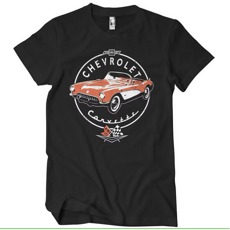 Pánské tričko Chevrolet Corvette C1 round černé