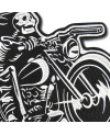 Moto nášivka Skeleton on Bike XXL na záda 30 cm x 24 cm