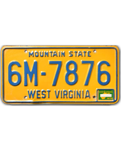 Americká SPZ West Virginia Mountain State 6M-7876