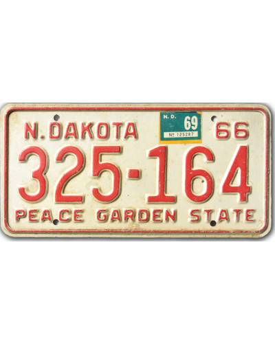 Americká SPZ North Dakota 1966 Garden State 325-164