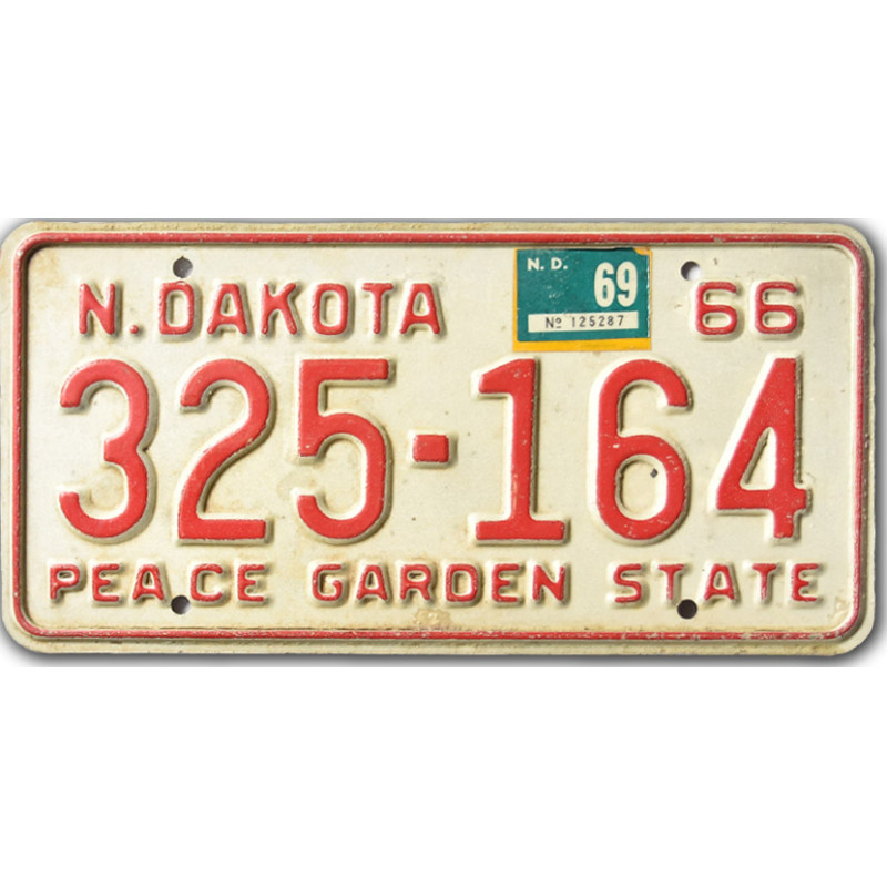 Americká SPZ North Dakota 1966 Garden State 325-164