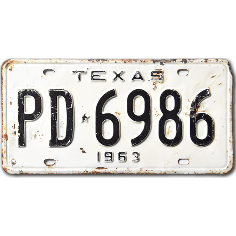 Americká SPZ Texas 1963 White PD-6986