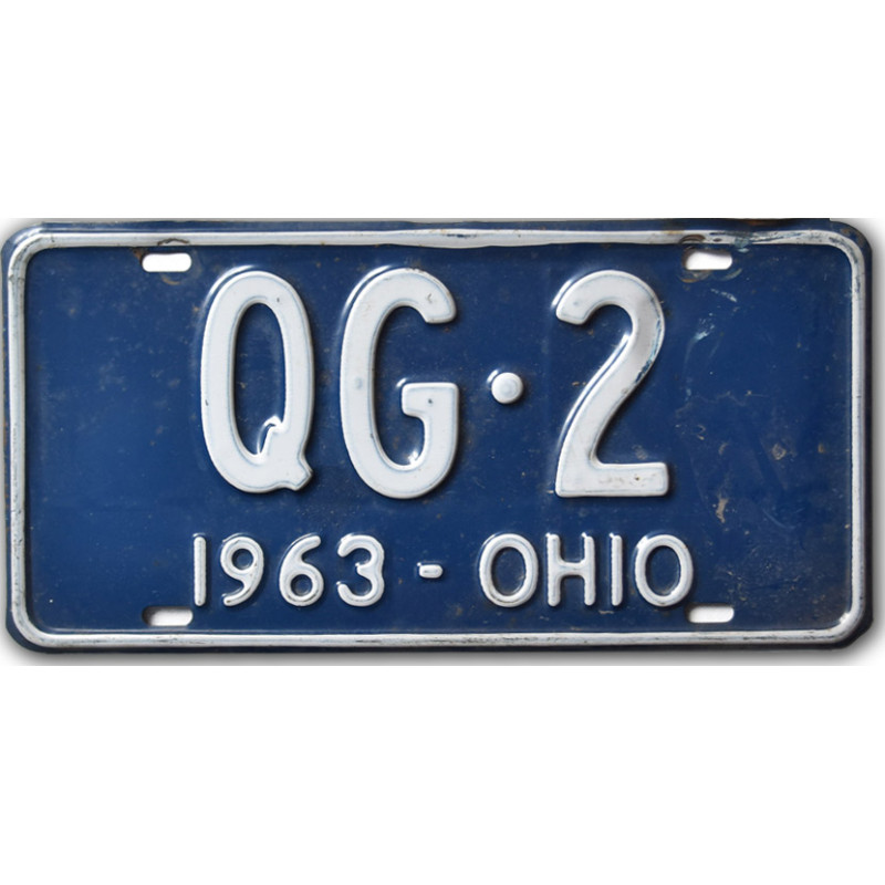 Americká SPZ Ohio 1963 Blue QG-2