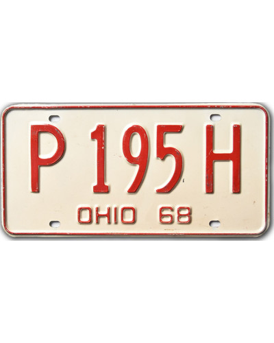 Americká SPZ Ohio 1968 White P 195H