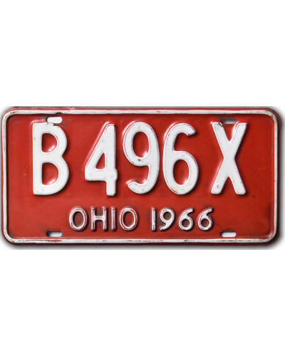 Americká SPZ Ohio 1966 Red B 496X