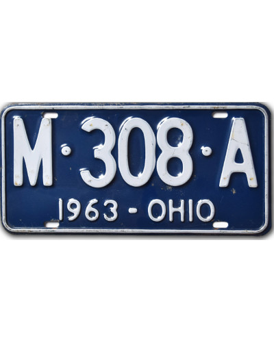 Americká SPZ Ohio 1963 Blue M-308-A