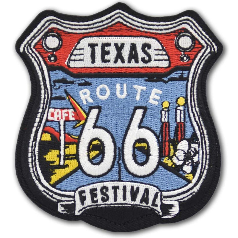 Moto nášivka Route 66 Texas festival 9 cm x 8 cm