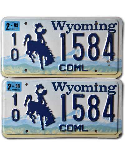 Americká SPZ Wyoming Coml 1584 pár