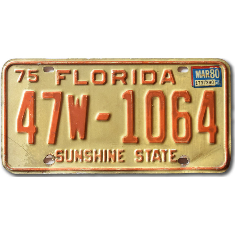 Americká SPZ Florida 1975 Sunshine State 47W-1064