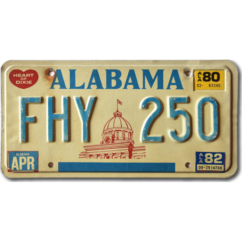 Americká SPZ Alabama Capitol FHY 250