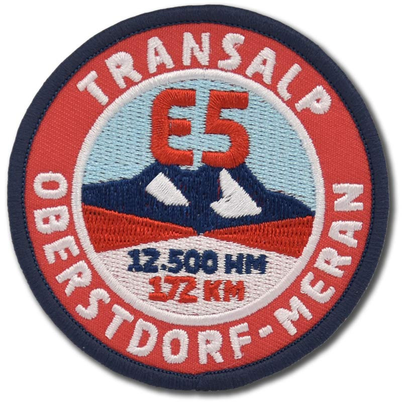 Moto nášivka E5 Transalp 7 cm