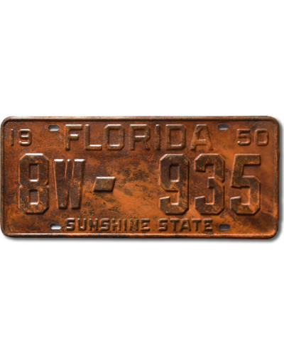 Americká SPZ Florida 1950 Rusty 8W-935