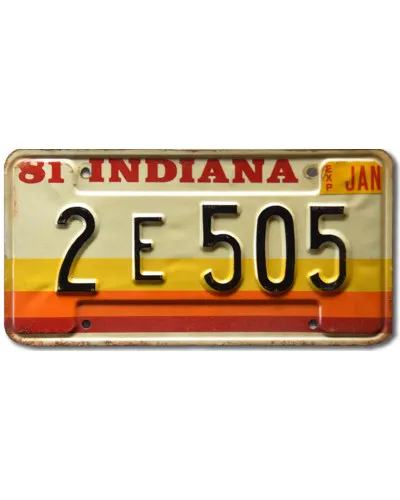 Americká SPZ Indiana 1981 Stripes 2 E 505