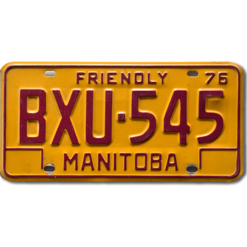 Kanadská SPZ Manitoba 1976 Friendly BXU-545