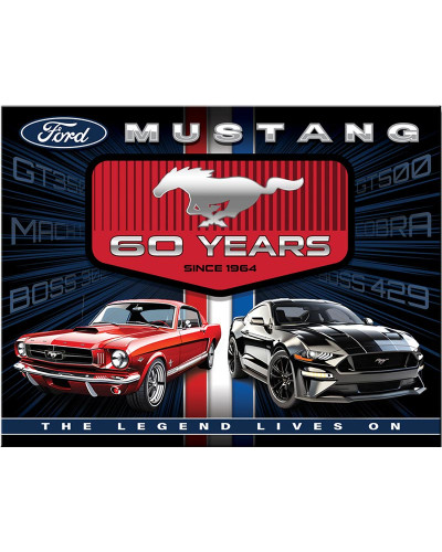 Plechová cedule Ford Mustang 60 Years 40 cm x 32 cm