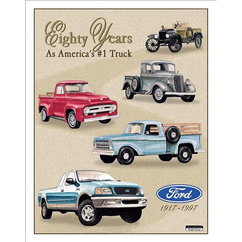 Plechová cedule Ford Trucks 80 Years Tribute 32 cm x 40 cm